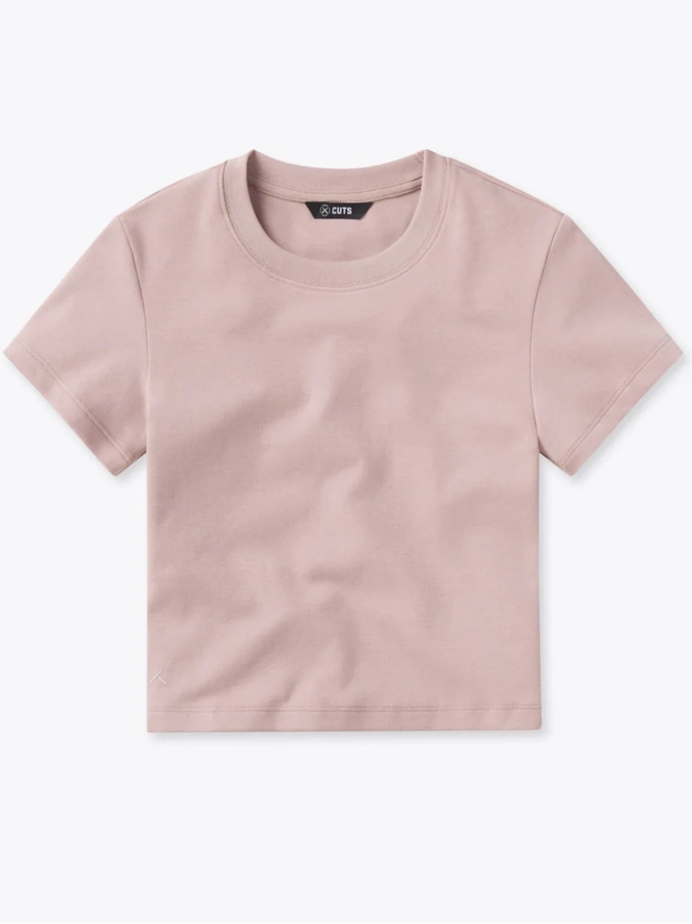 CUTS Tomboy Tee Cropped Ballet Pink Size Small Slim Fit Cotton Stretch Top - Picture 2 of 10